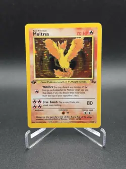 Pokemon TCG Fossil Moltres 12/62 Holo Rare 70 NM English 1st Edition - Image 1