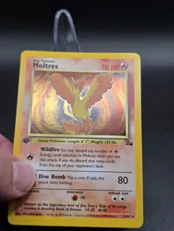 Pokemon TCG Fossil Moltres 12/62 Holo Rare 70 NM English 1st Edition - Image 2