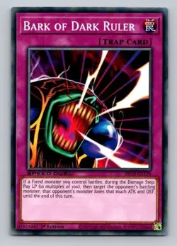 2020 Yugioh Trap Card Bark of Dark Ruler SBCB-EN124 1st Edition Common - Image 1