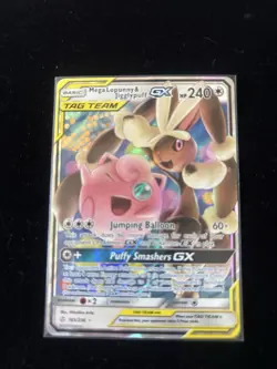 MEGA LOPUNNY & JIGGLYPUFF GX-Tag Team Pokemon Cosmic Eclipse #165/236 -Near Mint - Image 1