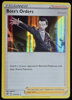 Pokemon TCG: Rebel Clash - Boss's Orders (154/192) Giovanni Holo LP - Image 1