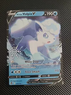 Alolan Vulpix V 033/195 - Holiday Calendar - Pokemon TCG Silver Tempest Promo NM - Image 1