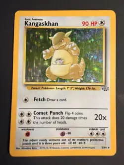1999 Pokemon Jungle Kangaskhan 5/64 Holo Rare Damaged - Image 1