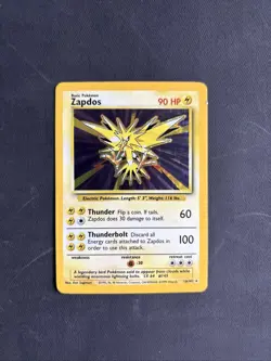 Pokemon TCG Zapdos Base Set 16/102 Holo Unlimited Holo Rare 1999 WOTC Vintage - Image 1