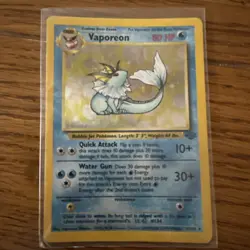 Pokemon Vaporeon 12/64 Jungle Holo Rare Unlimited LP - Image 1