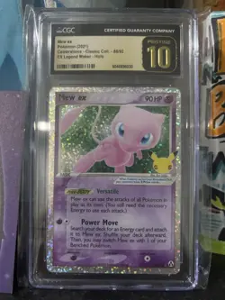 CGC 10 PRISTINE Mew ex 88/92 Celebrations Classic Collection Pokemon Card - Image 1