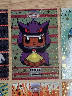 Eevee Ponchos Pokemon Let's Go Eevee Card Database GOLD STARS - 9 Card Set - Image 5