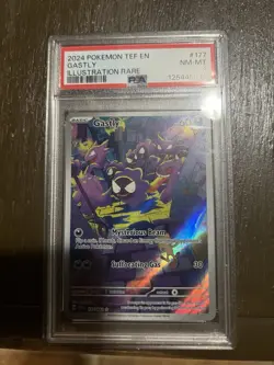 Pokemon TCG Gastly Illustration Rare IR Holo Card 177/162 Temporal Forces PSA 8 - Image 1
