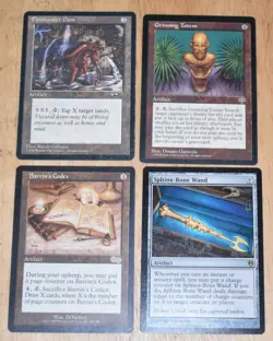 MTG 4x Rare Artifact Barrin's Codex, Sphinx Bone Wand, Grinning Totem + - Image 1