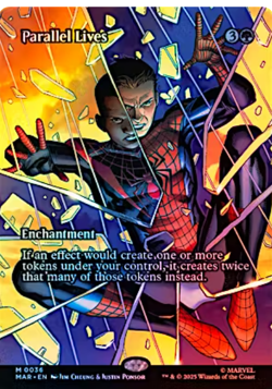 PRESALE PARALLEL LIVES (BORDERLESS FOIL) Marvel Spider-man: Marvel Universe MTG - Image 1