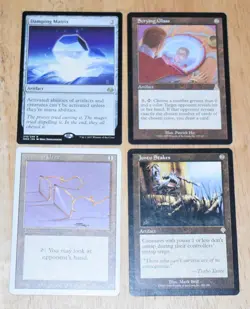 MTG 4x Rare Artifact Glasses of Urza, Scrying Glass, Damping Matrix Juntu Spikes - Image 1