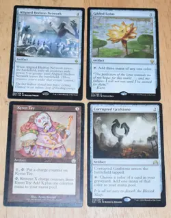 MTG 4x Rare Artifact Gilded Lotus, Kyren Toy, Corrupted Grafstone - Image 1