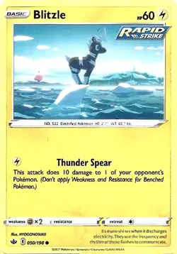 Pokemon Sword & Shield Chilling Reign Blitzle 50/198 Common - Image 1