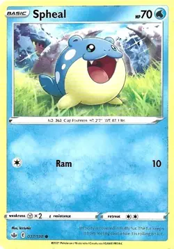 Pokemon Sword & Shield Chilling Reign Spheal 37/198 Common - Image 1