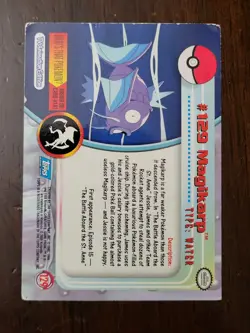 HP! Topps Pokemon Magikarp 129 Series 3 Blue Logo TV Animation Edition - Image 2