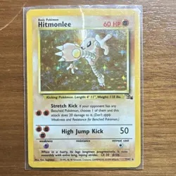 Wizards of the Coast Hitmonlee Fossil 7/62 Holo Rare Unlimited 60 HP - Image 1