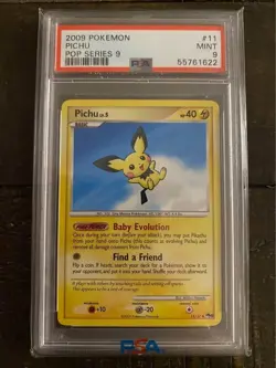Pokemon 2009 POP Series 9 Pichu Promo #11/17 PSA 9 POP 14 - Image 1