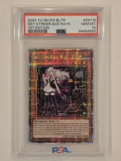 Yugioh Sky Striker Ace Raye Quarter Century Rare Alternate Art BLTR-EN116 PSA 10 - Image 1