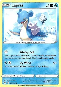 Pokemon Sword & Shield Chilling Reign Lapras 29/198 Common - Image 1