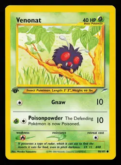 Venonat 90/105 1st Edition Neo Destiny Pokemon Card - Image 1