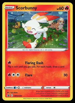 Scorbunny SWSH244 Cosmos Holo Promo Sword & Shield Promo Pokemon Card - Image 1