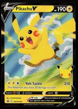 Pikachu V SWSH143 Holo Sword & Shield Promo Pokemon Card - Image 1
