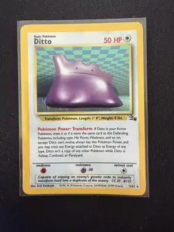Ditto Fossil Holo #3/62 Unlimited English Pokemon Card - Image 1