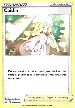 Pokemon Sword & Shield Chilling Reign Caitlin 132/198 Uncommon - Image 1