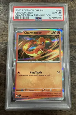 🔥 NEW CERT 🔥 Charmander 026/197 Holo PSA 10 🔥 Obsidian Flames Promo Card Box - Image 1