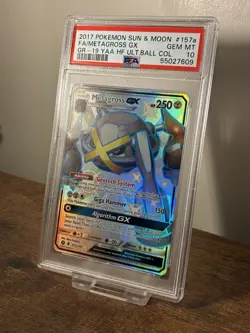 Pokemon Card Metagross GX 157a/145 Hidden Fates Promo Ultra Rare Full Art PSA 10 - Image 1