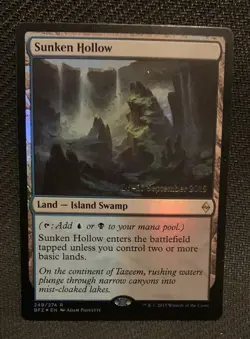 MTG - 1x Sunken Hollow - Foil Pre Release - Battle for Zendikar NM - Image 1