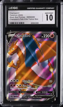 2020 POKEMON BLACK STAR PROMOS - CHAMPION'S PATH ETB CHARIZARD V CGC 10 GEM MINT - Image 1