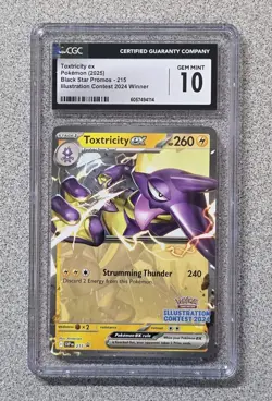 Pokemon Toxtricity ex 215 Illustration Contest 2024 Black Star Promo - CGC 10 - Image 1