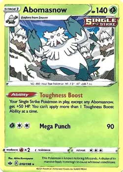 Pokemon Sword & Shield Chilling Reign Abomasnow 10/198 Rare - Image 1