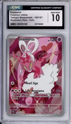 CGC 10 Enamorus Pokemon S&V Twilight Masquerade Illustration Rare Holo 180/167 - Image 1