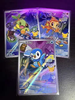 Pokemon TCG First Partner Illustration Collection Gen 4 Starters 040 041 042 NM - Image 1