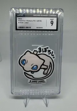 CGC Mint 9 MEW B-SIDE LABEL POKEMON STICKERS 2018 JAPAN EXCLUSIVE - Image 1