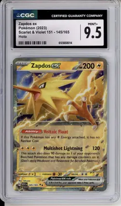 CGC 9.5 Zapdos ex Pokemon Scarelet & Violet 151 Holo 145/165 - Image 1