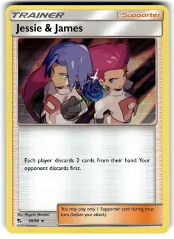 Pokemon Jessie & James 58/68 Hidden Fates Rare Holo NM - Image 1