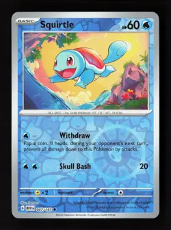 Squirtle 007/165 Common 151 Pokemon Reverse Holo Near Mint - Image 1