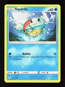 Squirtle 33/214 Common Unbroken Bonds Pokemon Near Mint - Image 1