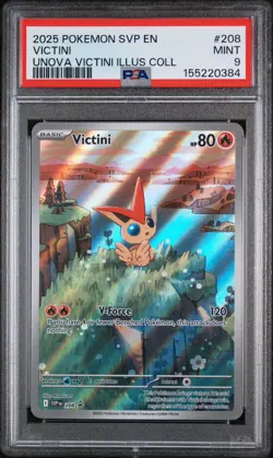 2025 POKEMON SVP PROMO UNOVA VICTINI ILLUSTRATION COLLECTION #208 VICTINI PSA 9 - Image 1