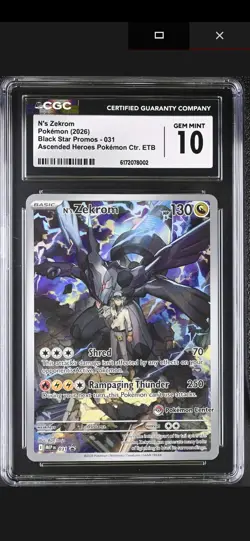 CGC 10 - N's Zekrom 031 MEP Pokemon Center STAMPED Promo Ascended Heroes PC ETB - Image 3