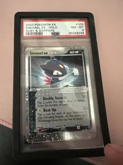 PSA 8 2003 Pokemon EX Ruby & Sapphire Sneasel ex Holo Ultra Rare 103/109 - Image 1