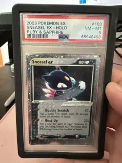 PSA 8 2003 Pokemon EX Ruby & Sapphire Sneasel ex Holo Ultra Rare 103/109 - Image 2