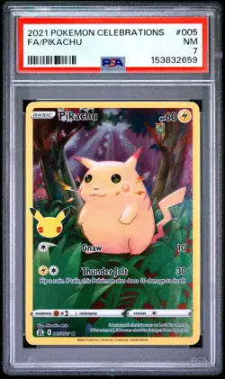 2021 POKEMON CELEBRATIONS #005 FULL ART/PIKACHU PSA 7 - Image 1