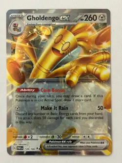 Pokemon TCG: Gholdengo ex (139/182) Double Rare -- SV: Paradox Rift (NM) - Image 1