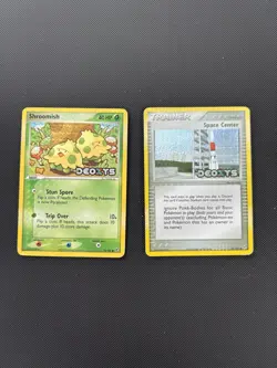 Pokemon TCG EX Deoxys 2005 Shroomish 72/107 & Space Center 91/107 Reverse Holos - Image 1