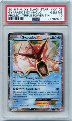 PSA 10 Gyarados EX Holo XY106 2016 Pokemon XY Triple Power Tin Black Star Promo - Image 1