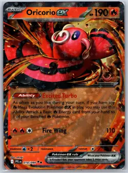 Oricorio ex 018/094 Double Rare Phantasmal Flames Pokemon Near Mint - Image 1